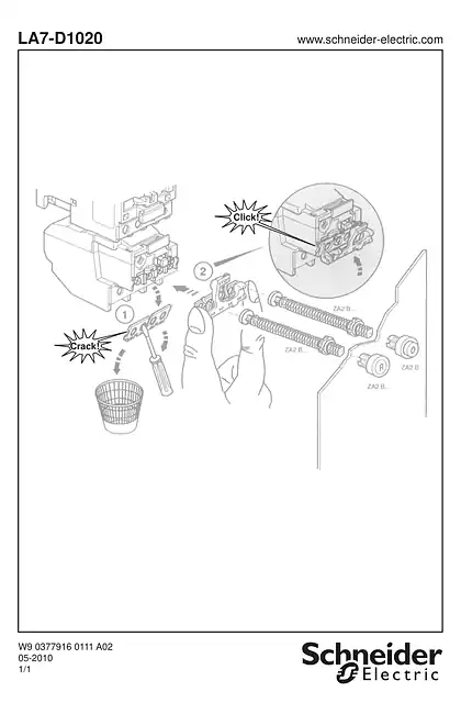 schneider施耐德LA7-D1020 - Adapter for XB5 door mounting